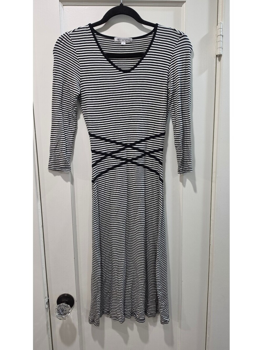 DE Collection Black and White Striped Dress XS